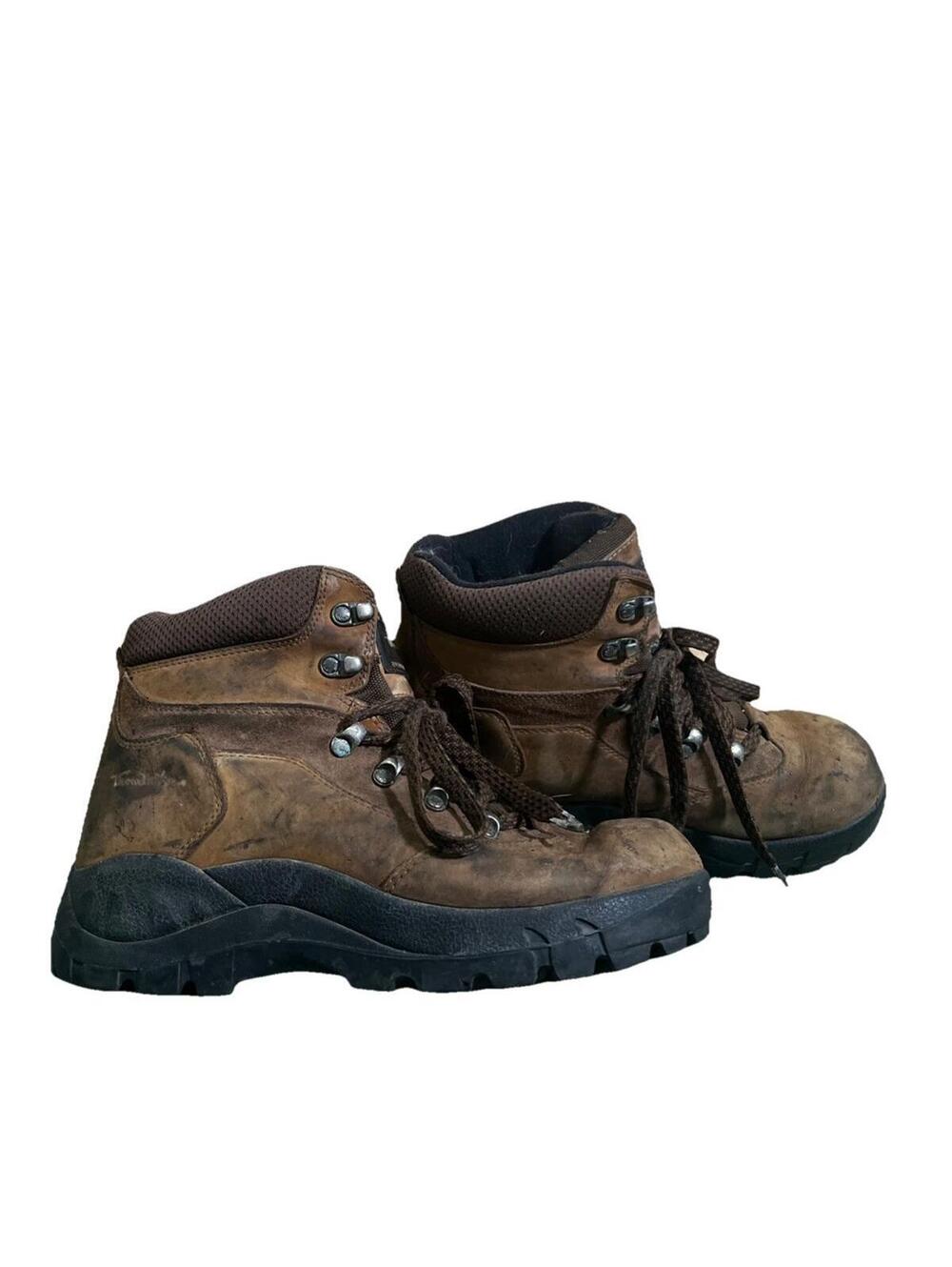 Vintage Thom McAn Mens Waterproof Hiking Boots Brown Leather Outdoor Sz 10.5
